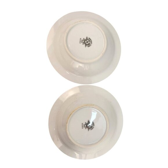 Noritake China 5487 Japan Gold & Green Leaf Pattern Bowls Set Of 2 - Picture 4 of 6